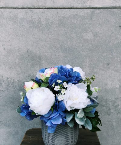Blue, White & Grey Silk Arrangement