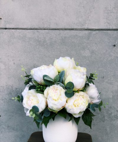 White Peony Silk Arrangement