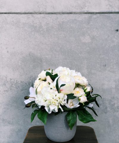 White, cream and grey Silk Arrangement