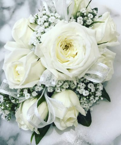 White Spray Rose Corsage