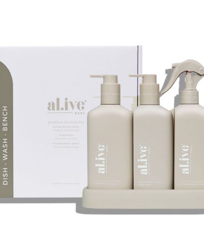 Dishwashing Liquid, Hand Wash & Bench Spray + Tray, Premium Kitchen Trio