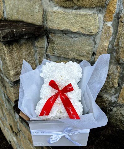 Forever Rose Bear – White