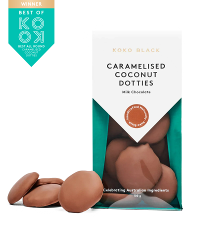 Caramelised Coconut Dotties Milk Chocolate
