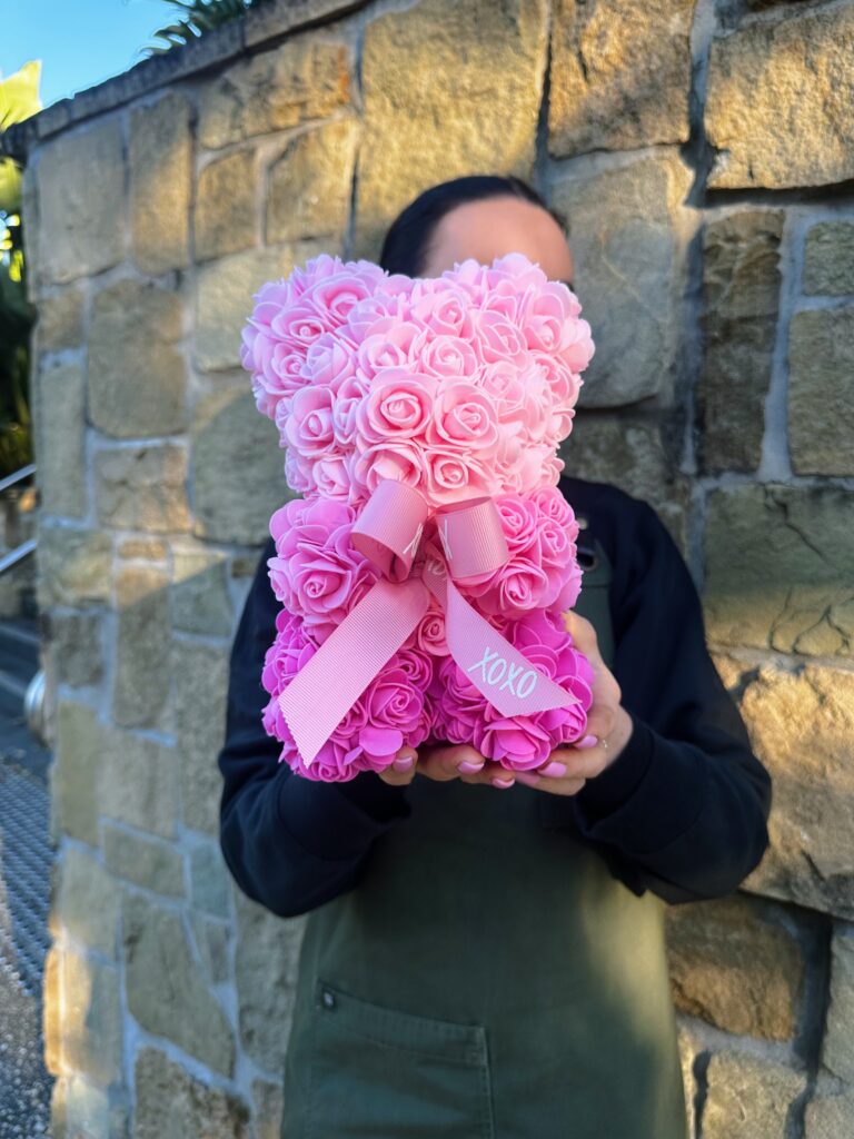 Pink Ombre Forever Rose Bear flower delivery Brisbane