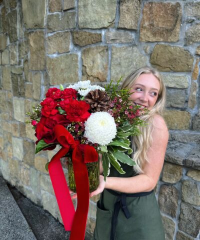 Velvet Merry Vase – Luxury Christmas Flowers Brisbane | The Lush Lily