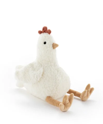 Henrietta the Hen soft toy by Nana Huchy in cream plush fabric