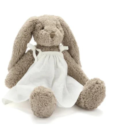 Mrs Honey Bunny Nana Huchy soft toy bunny rabbit plush with white dress for babies and children