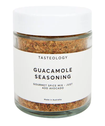Tasteology Guacamole Seasoning in glass jar