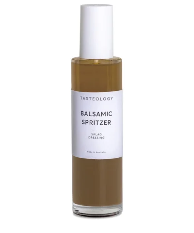 Tasteology Balsamic Spritzer Salad Dressing in glass spray bottle